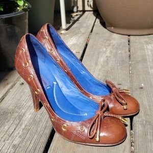 BCBG MaxAzria Quilted Leather Patent toe